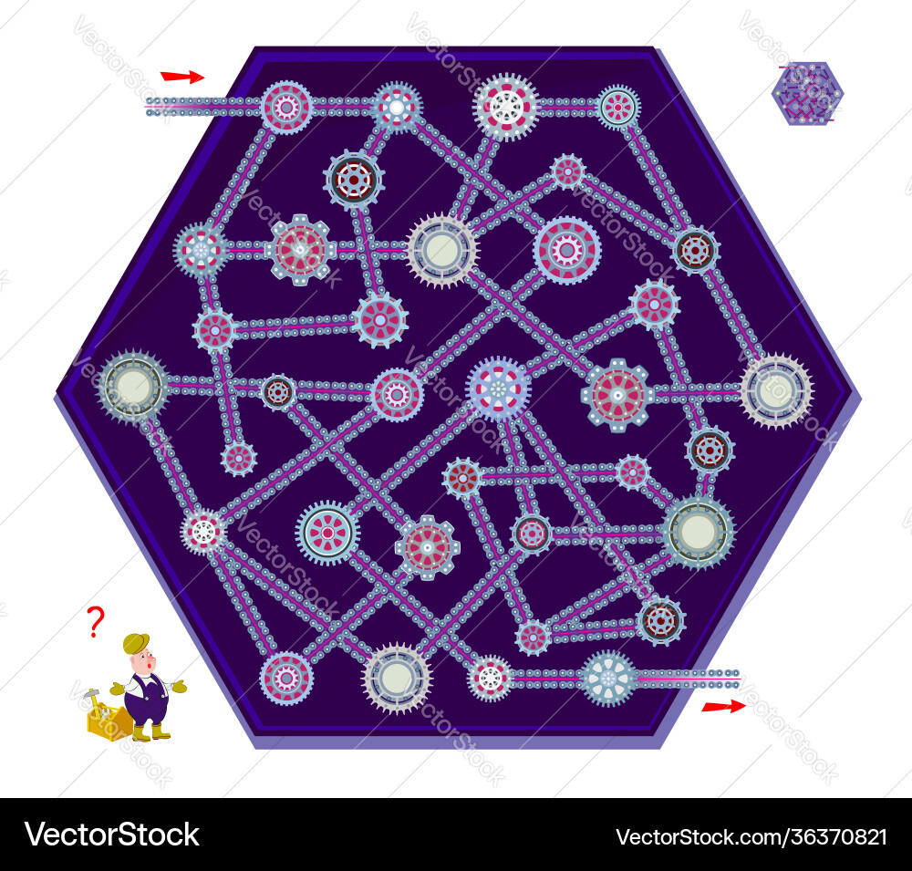 Logic puzzle game with labyrinth for children Logic puzzle game with labyrinth for children Vector Image