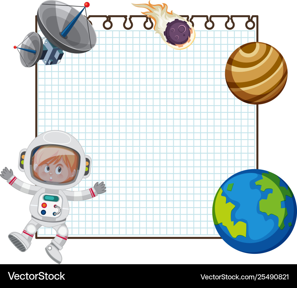 Note template space scene Vector Image
