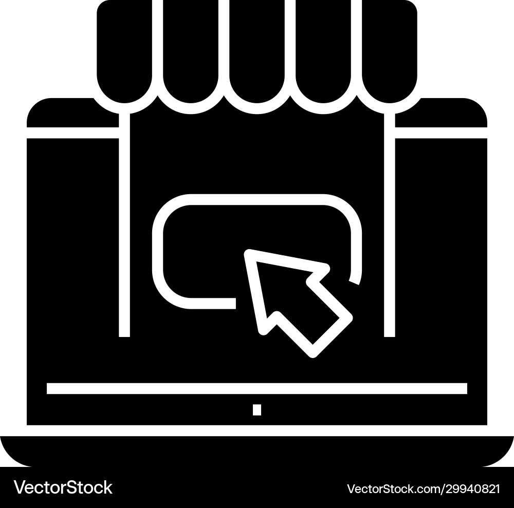 Online shopping black icon concept Online shopping black icon concept vector image