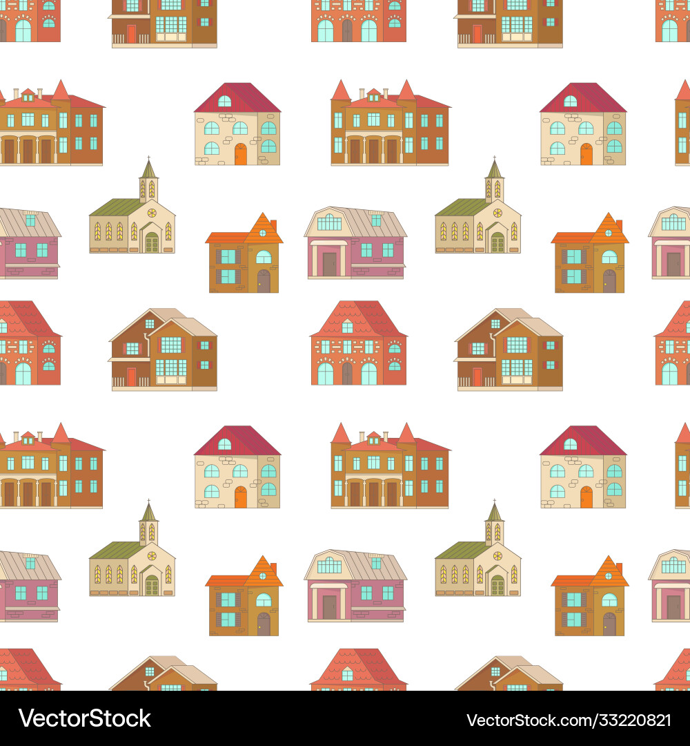 Seamless pattern with rustic house Seamless pattern with rustic house vector image