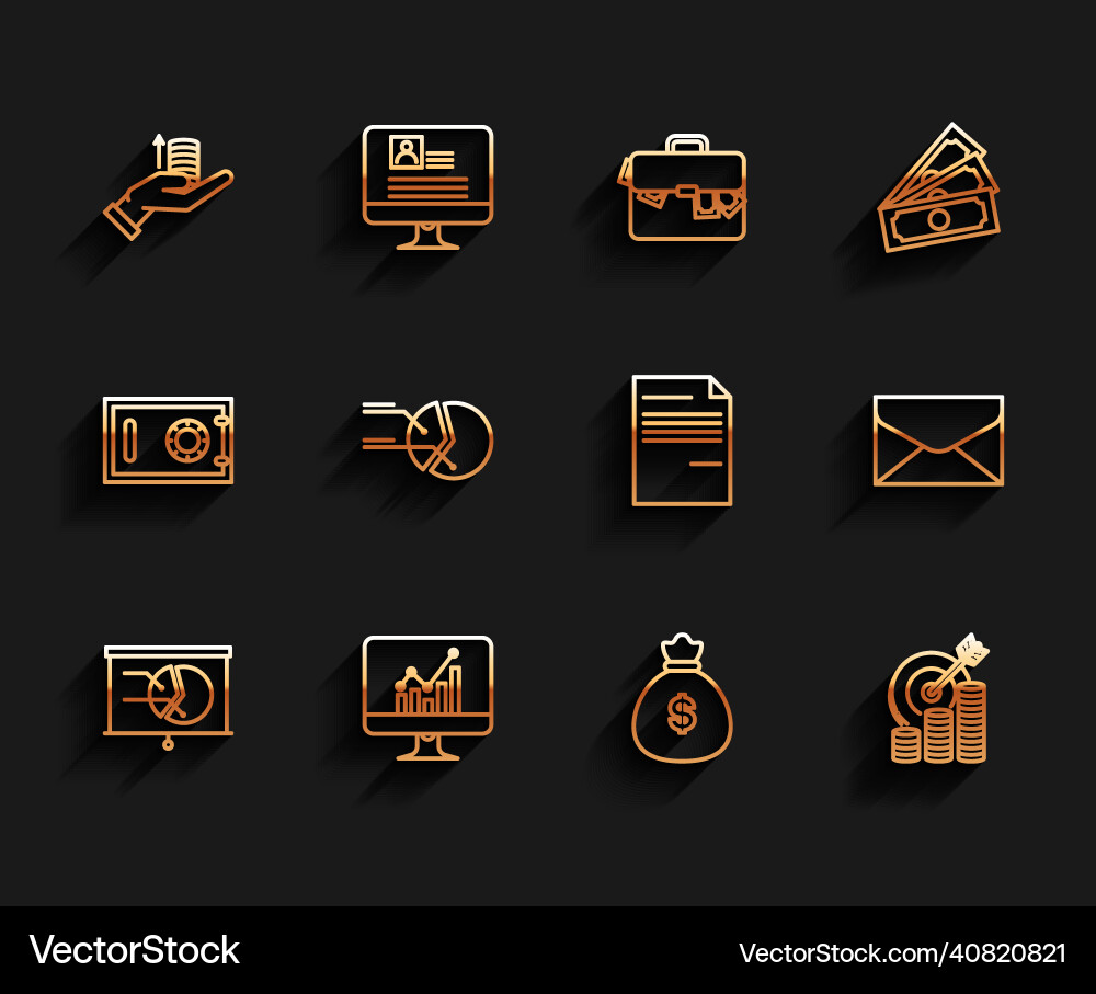 Set line board with graph chart computer monitor Set line board with graph chart computer monitor Vector Image