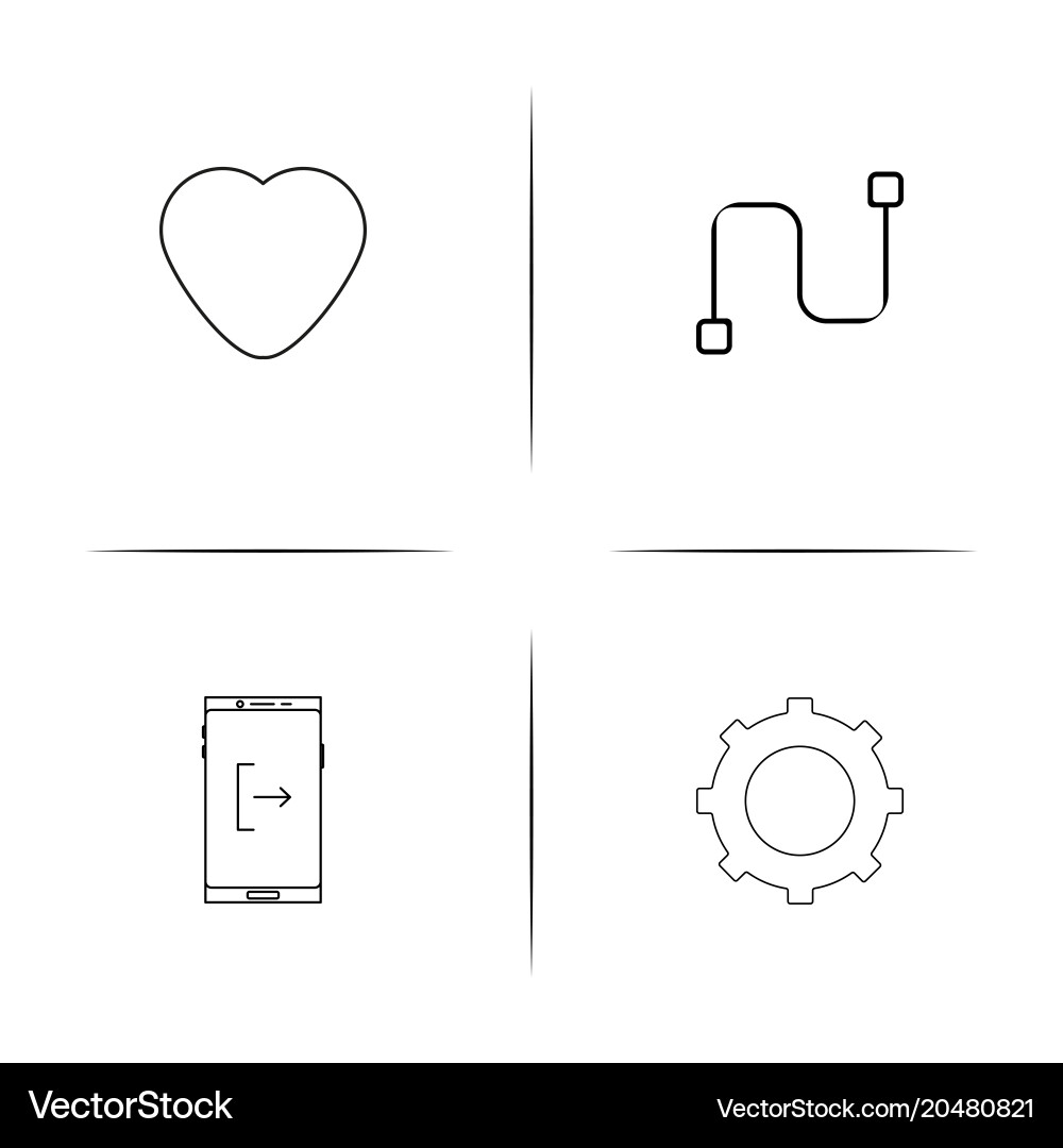 Signs and symbols simple linear icons set vector image