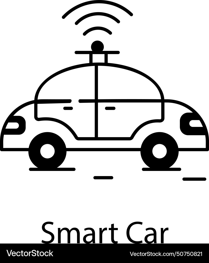 Smart city linear icons Royalty Free Vector Image
