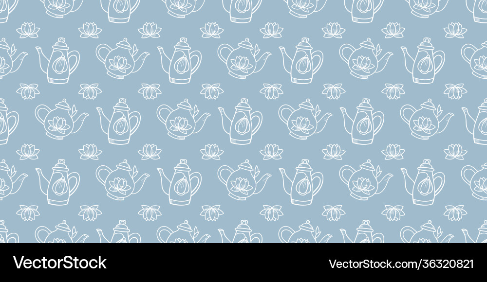 Teapot seamless repeat pattern background Teapot seamless repeat pattern background vector image