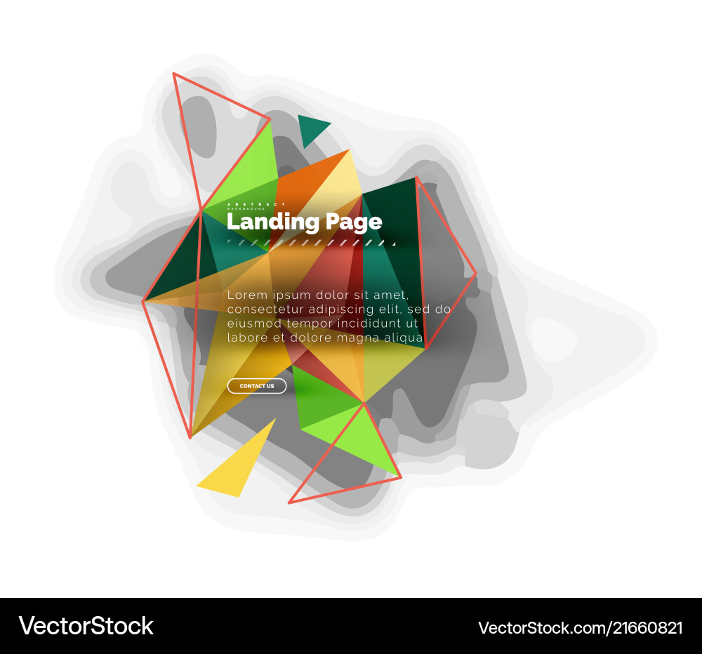 Triangular design abstract background landing Triangular design abstract background landing vector image
