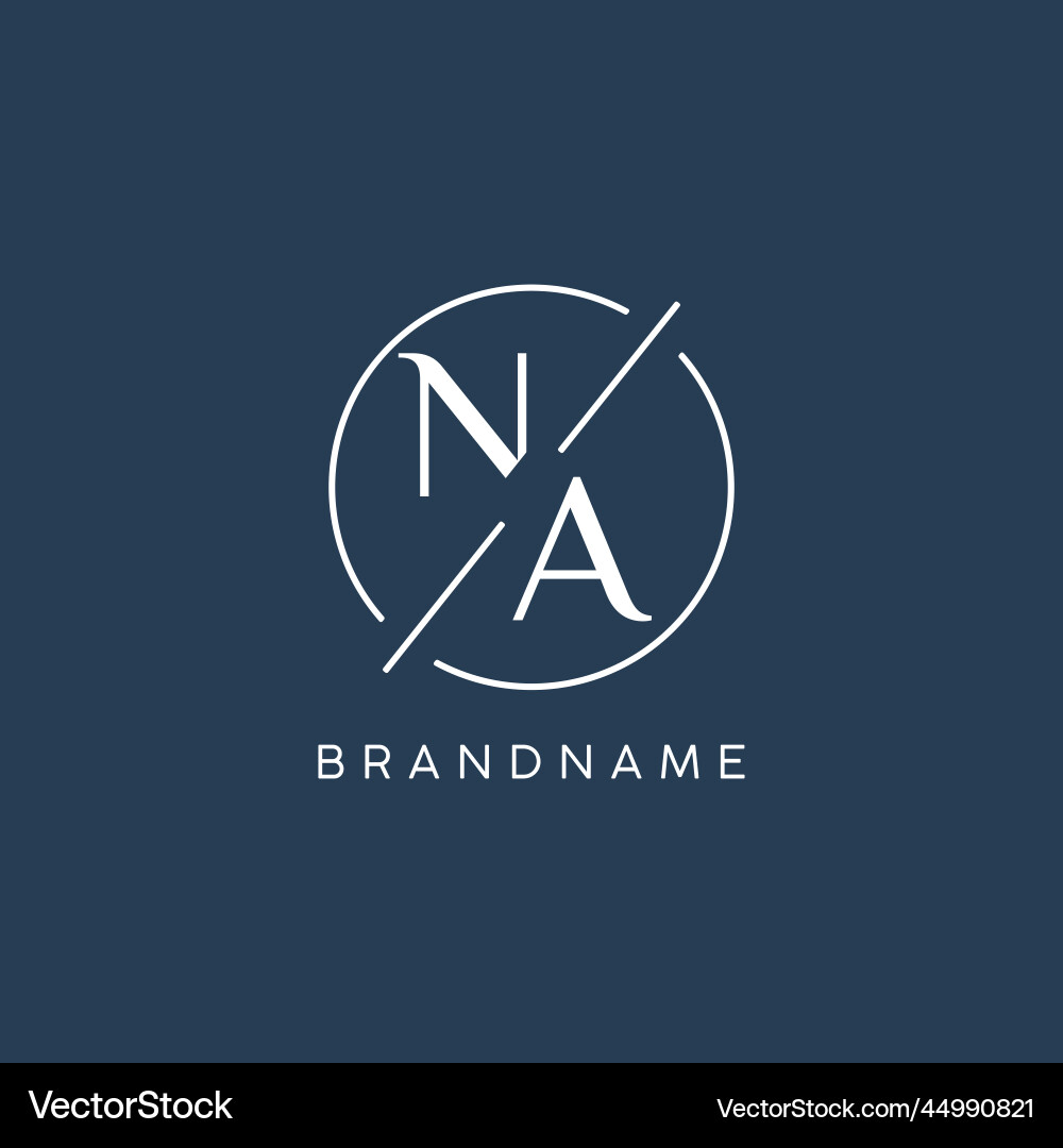 Ursprünglicher Buchstabe na Logo Monogramm mit Kreislinie Ursprünglicher Buchstabe na Logo Monogramm mit Kreislinie vektorbild
