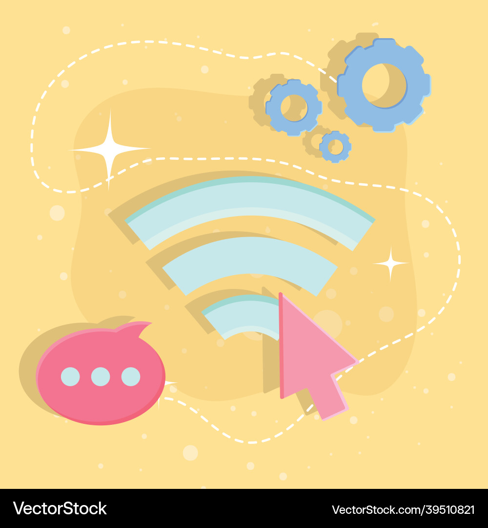 Wifi with cursor vector image