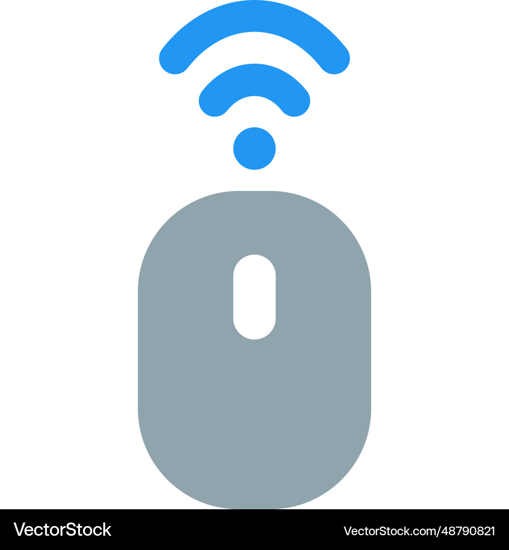 Wireless mouse connected to device via bluetooth vector image