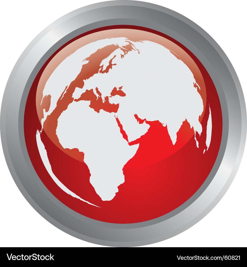 World Globe Button vector image