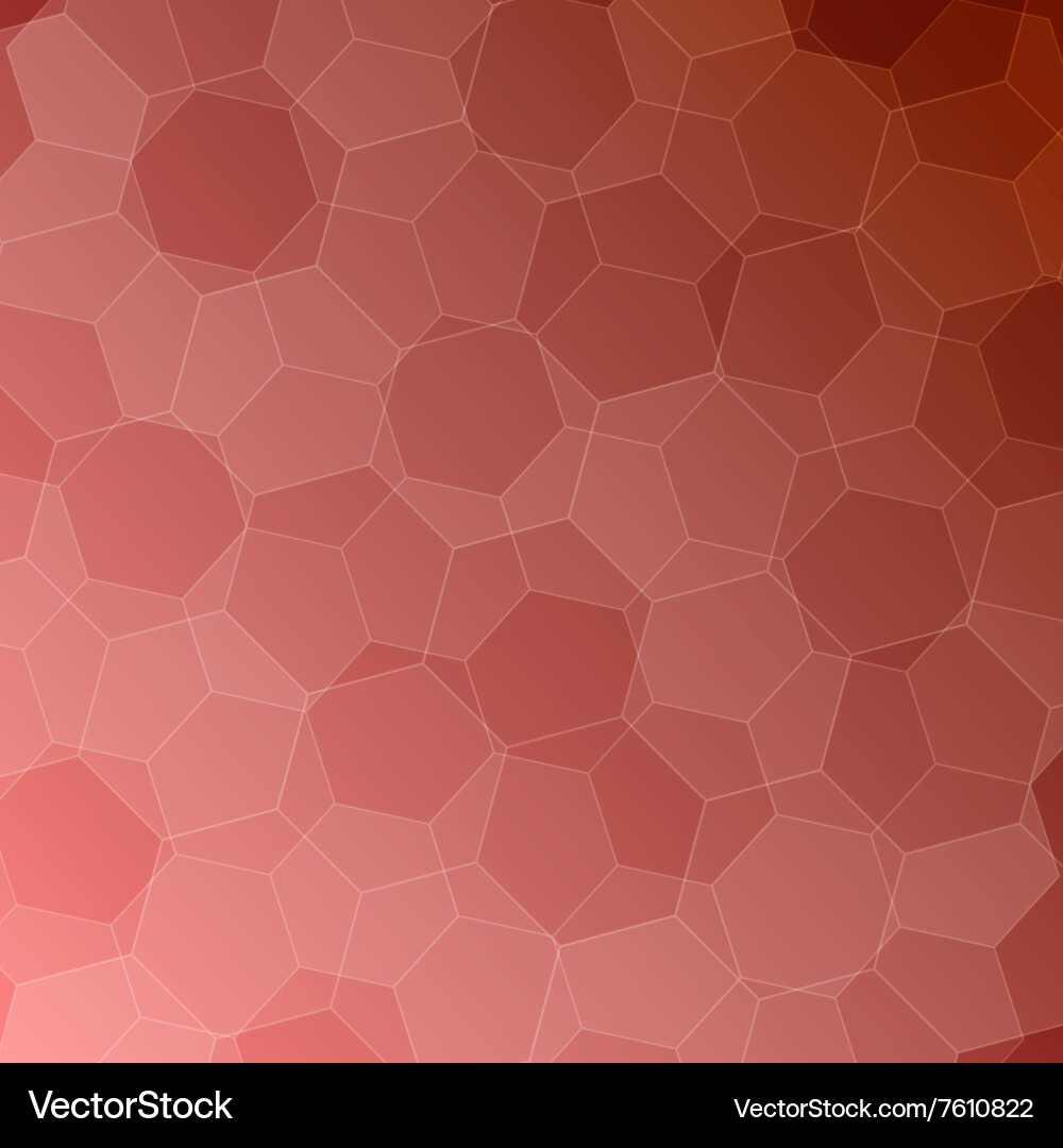 Abstract red background with hexagons vector image