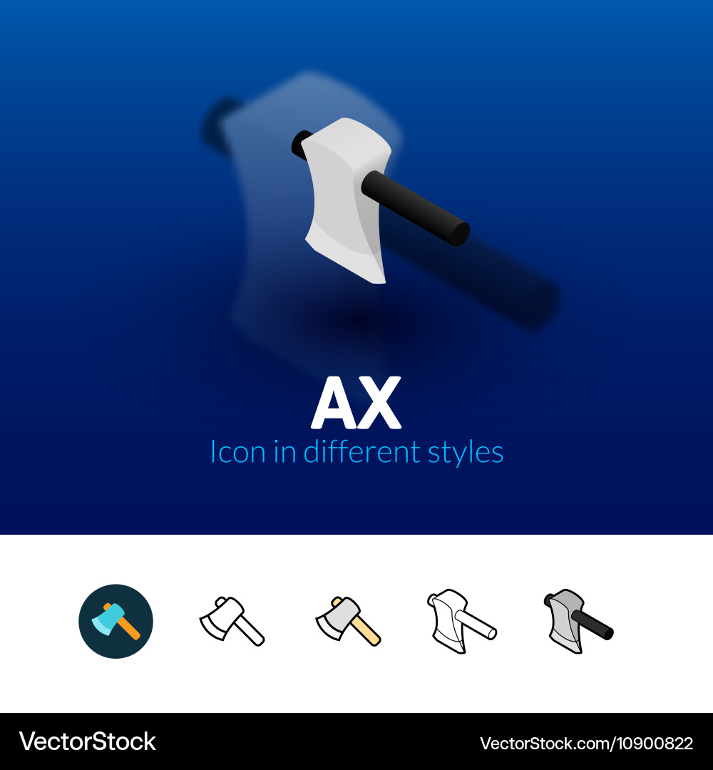 Ax icon in different style vector image