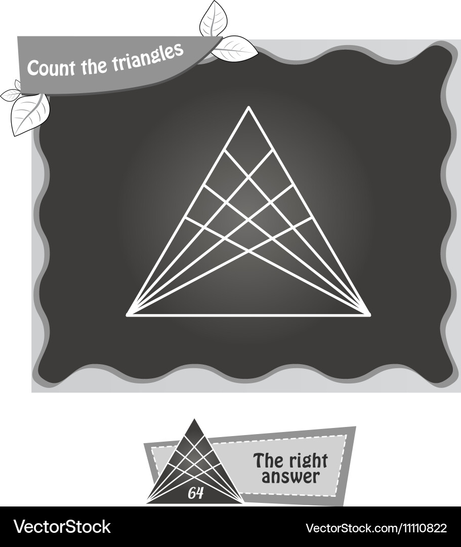 Bw count the triangles 1 Vector Image