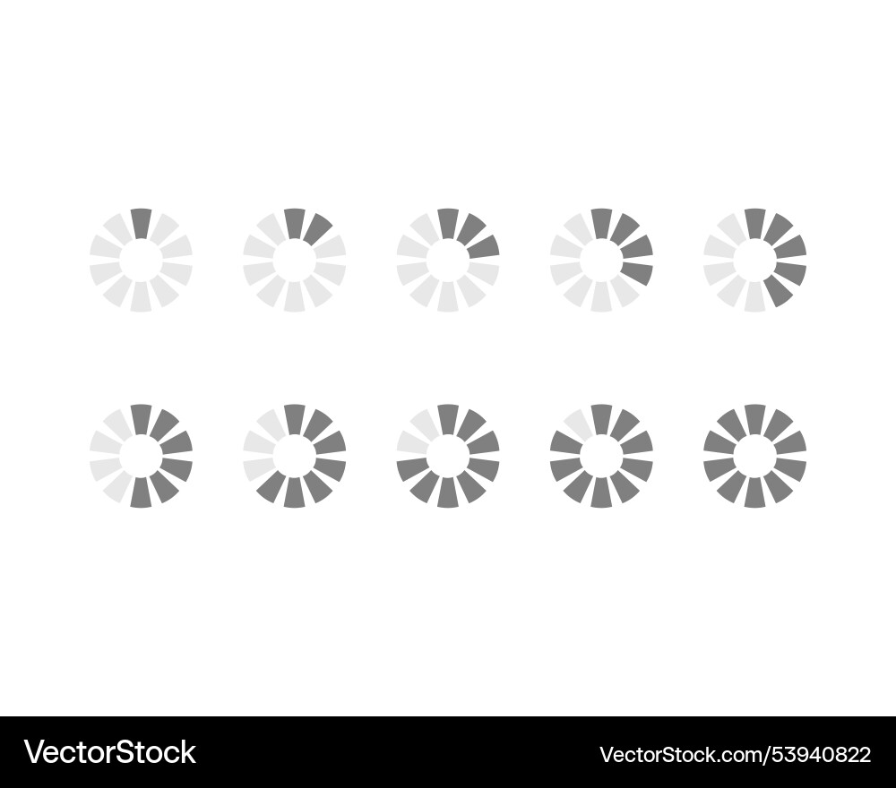 Collection loading bar status icon set of loaded vector image