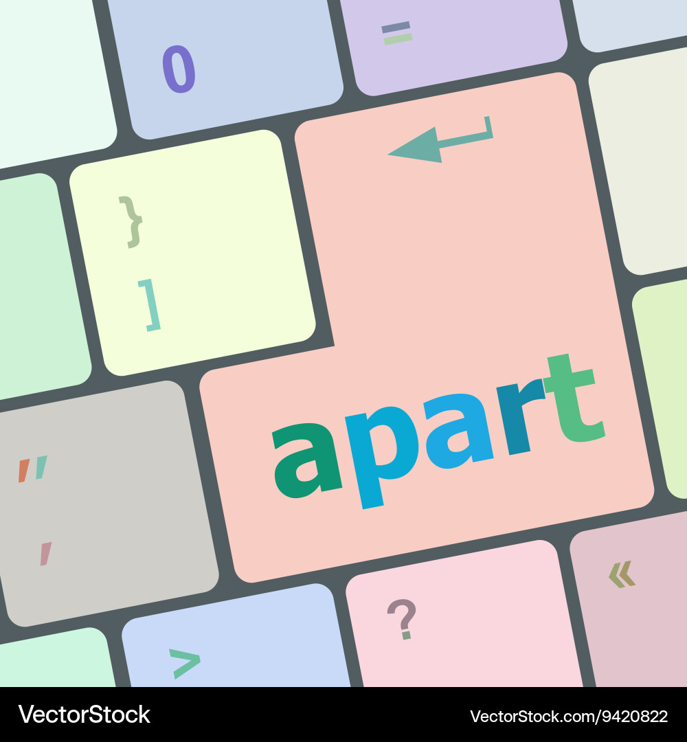 Computer keyboard with the print apat vector image