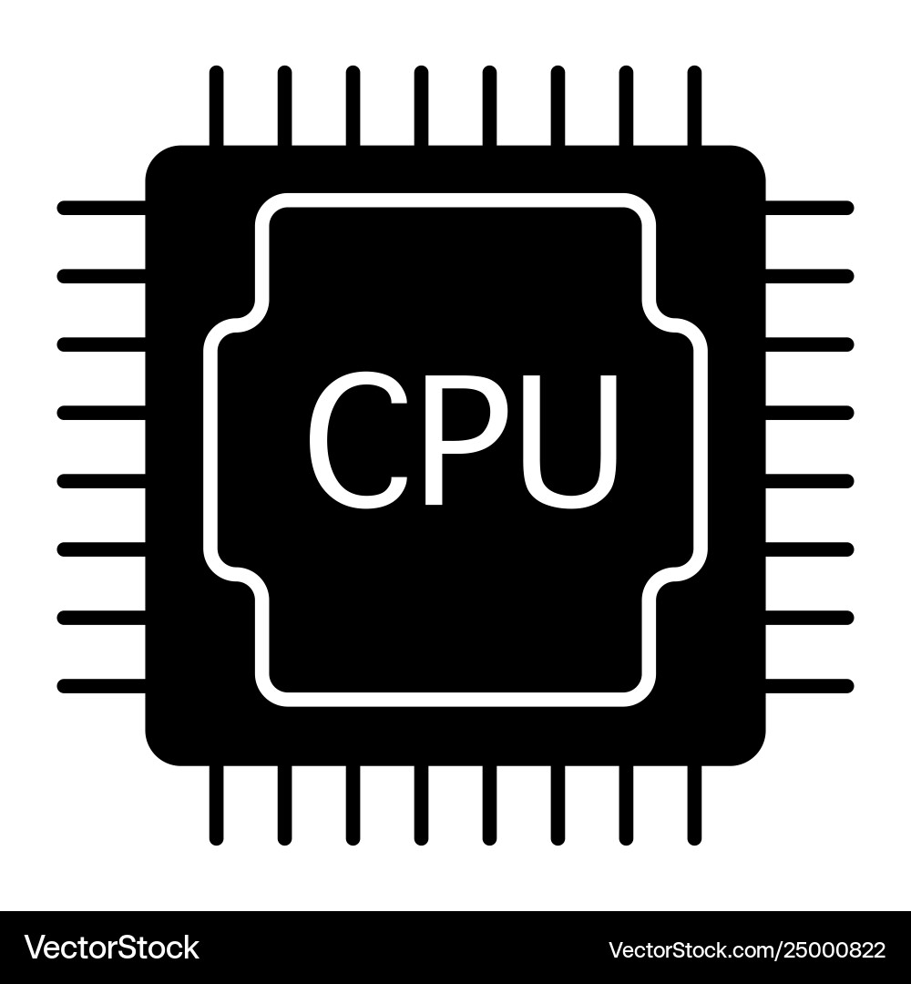 Cpu solid icon processor isolated Cpu solid icon processor isolated vector image