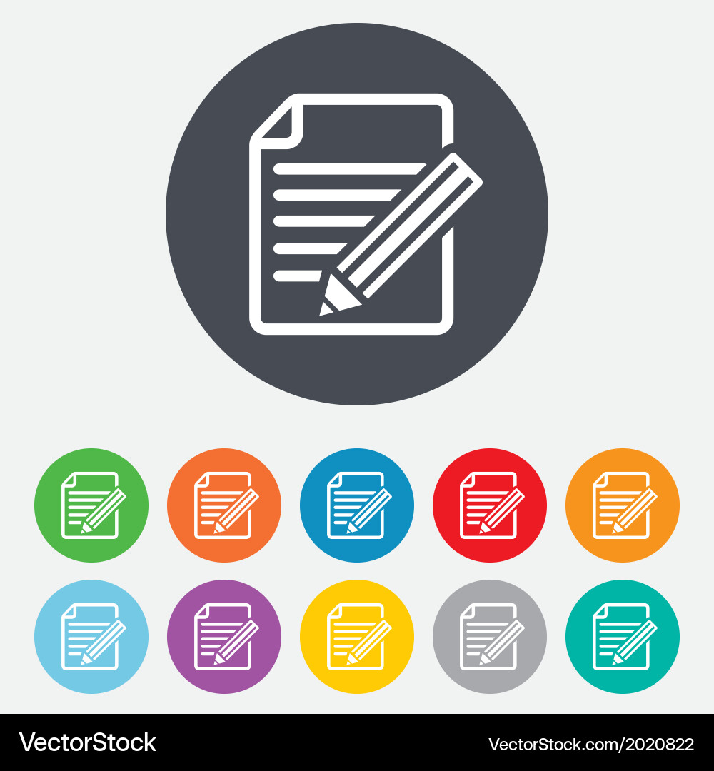 Edit document sign icon content button vector image