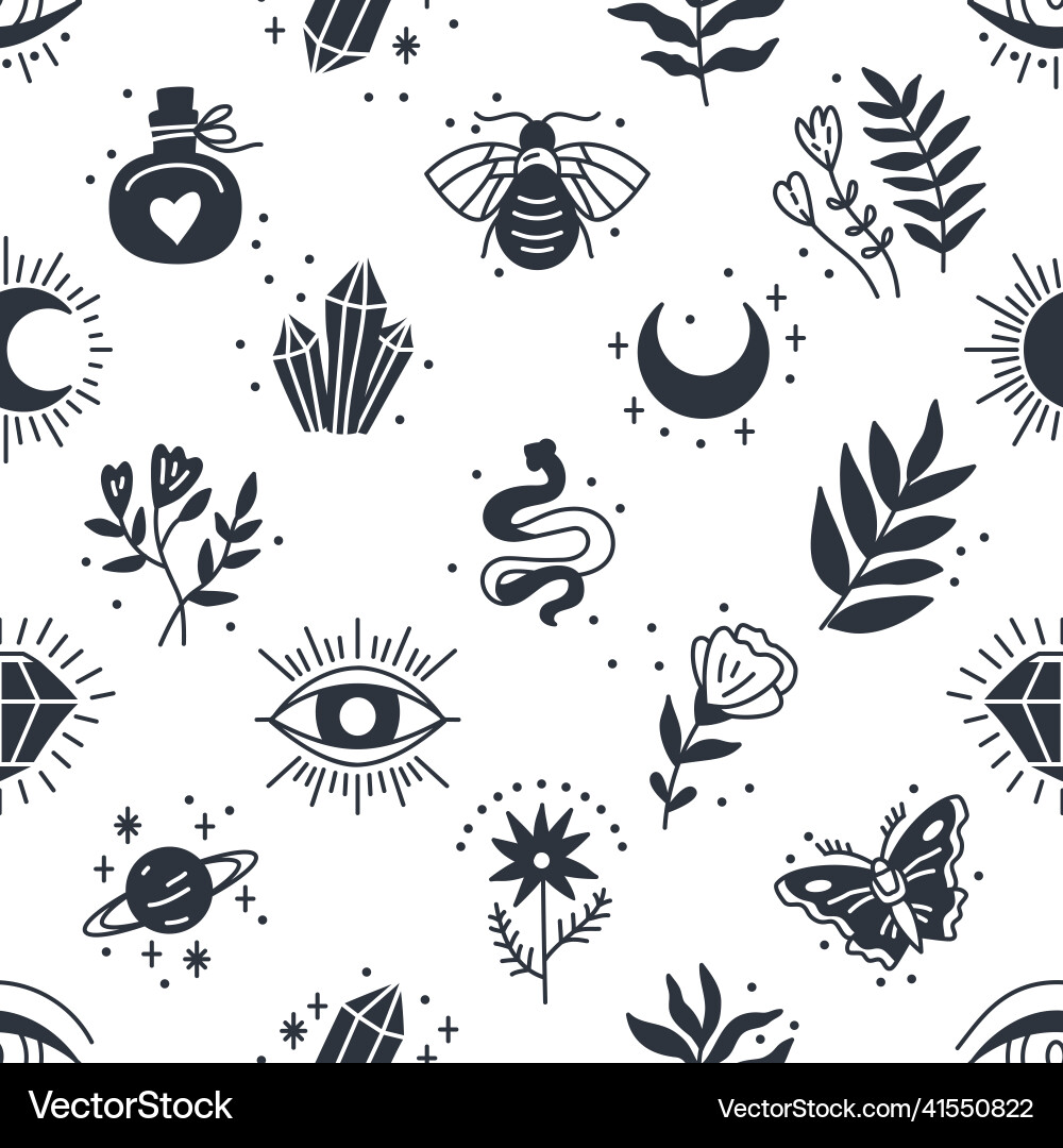 Elegant celestial seamless pattern with boho Vector Image