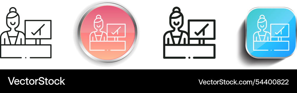 Gate assistant icon thin linear regular Gate assistant icon thin linear regular vector image