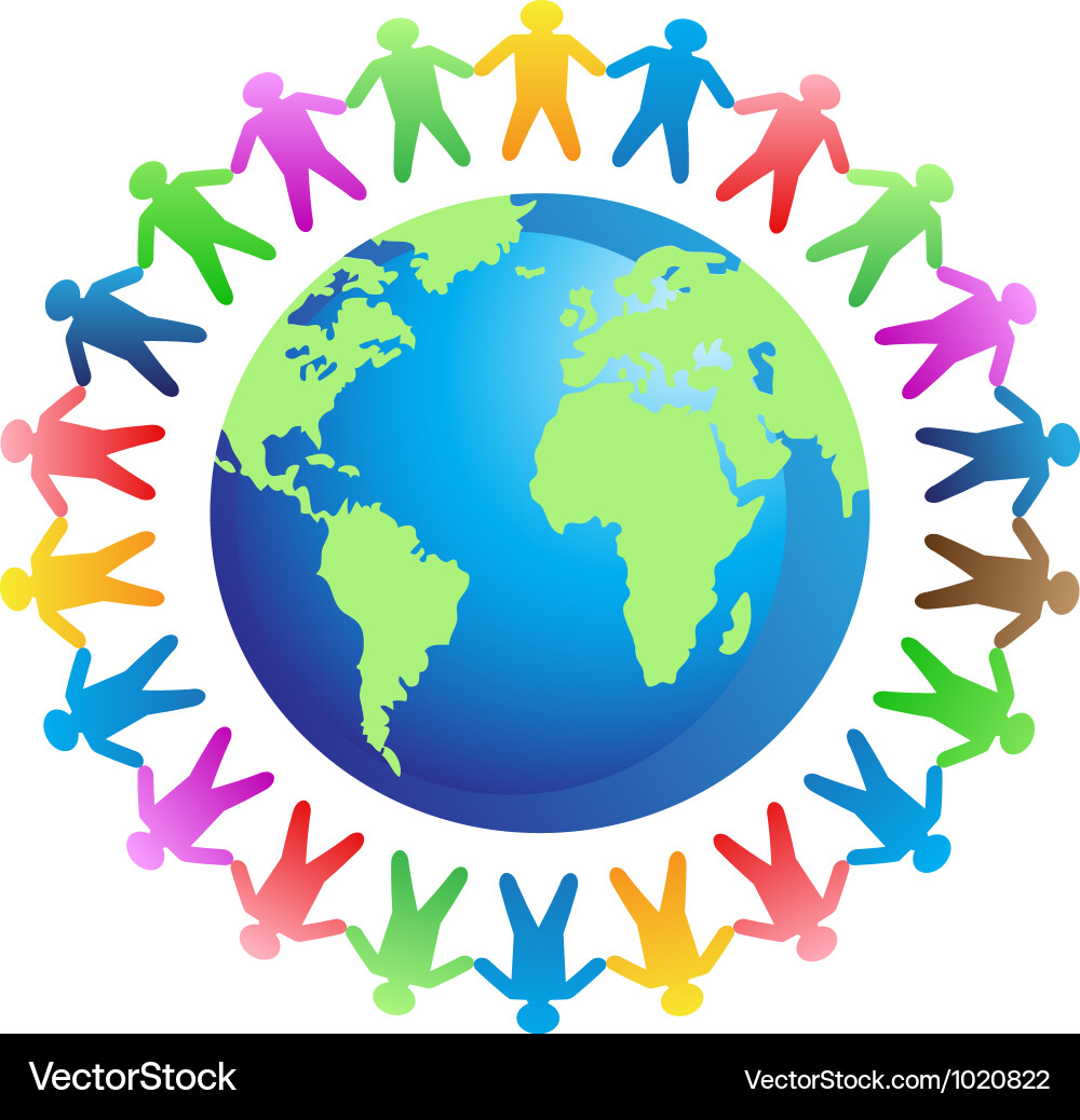 Globale Einheit und Verbindung vektorbild