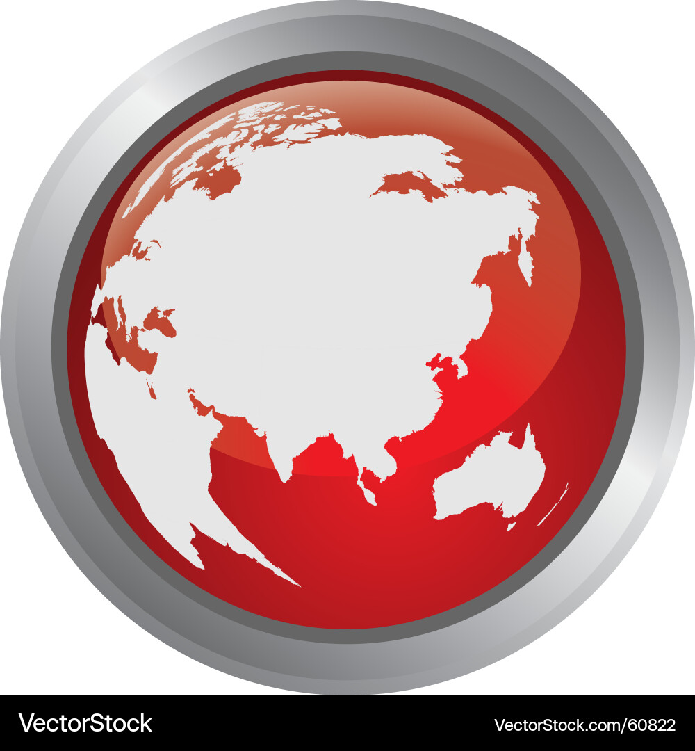Globe of the world button vector image