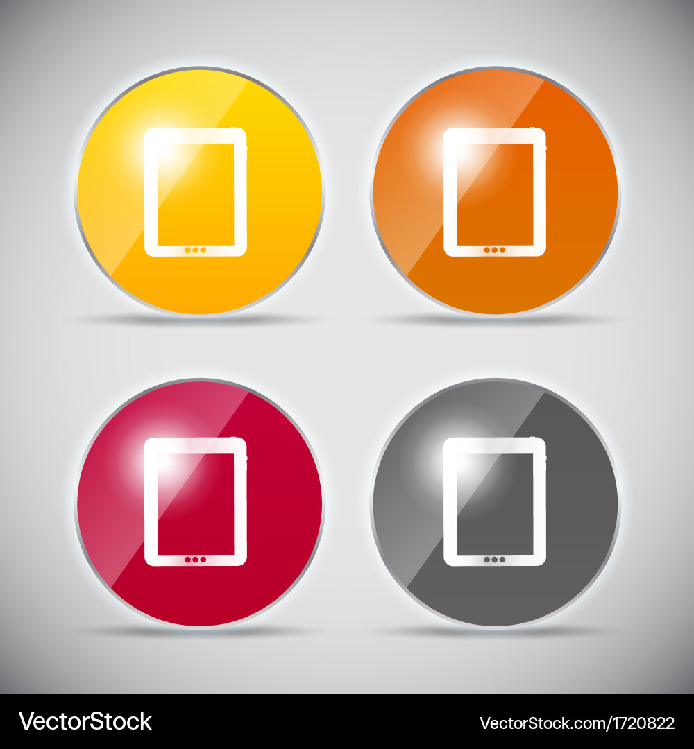 Glossy Computer Icon Set vector image