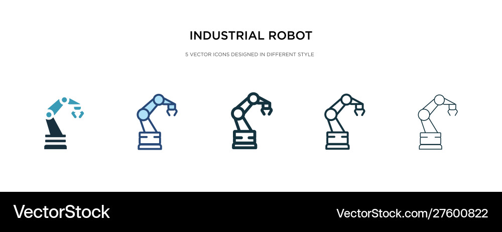 Industrial robot icon in different style two Vector Image