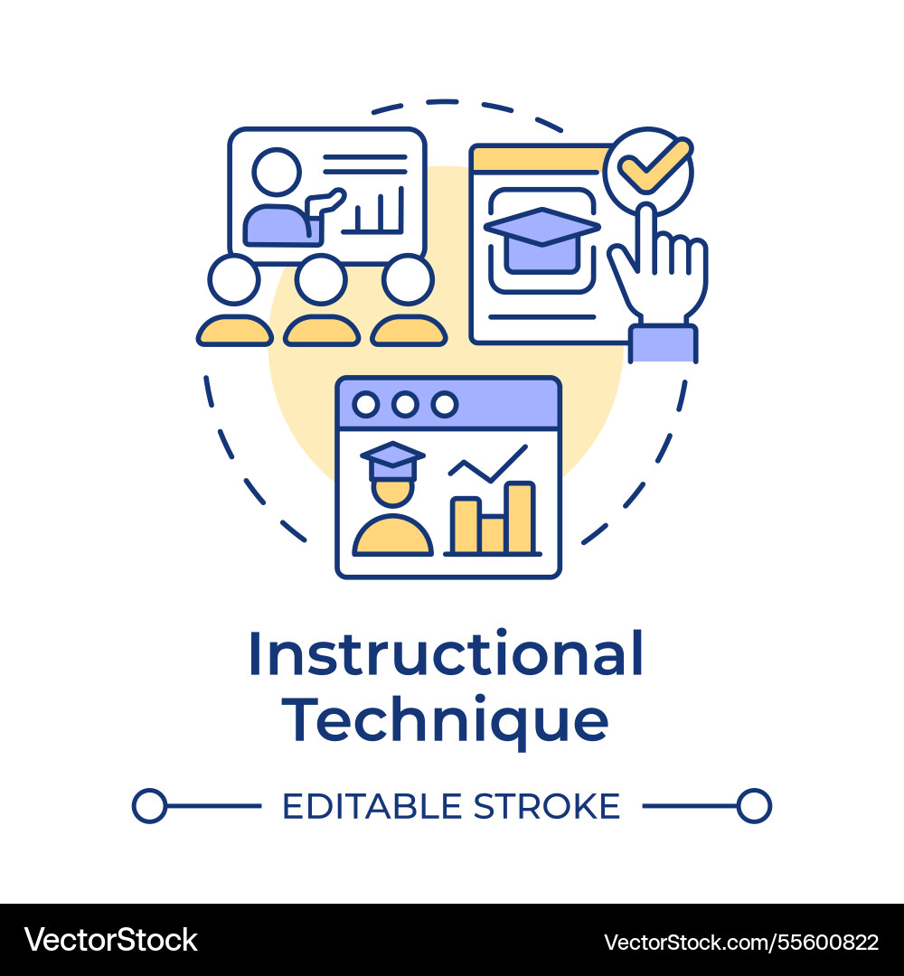 Instructional technique multi color concept icon Instructional technique multi color concept icon vector image