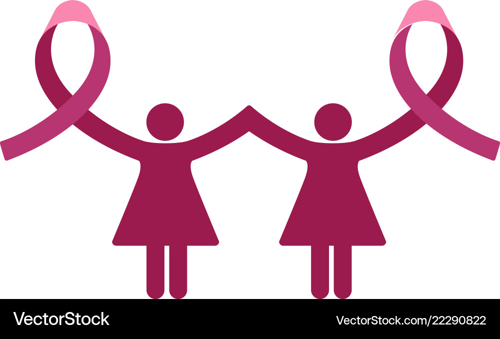 Isolierte rosa Band Brustkrebs Kampagne vektorbild