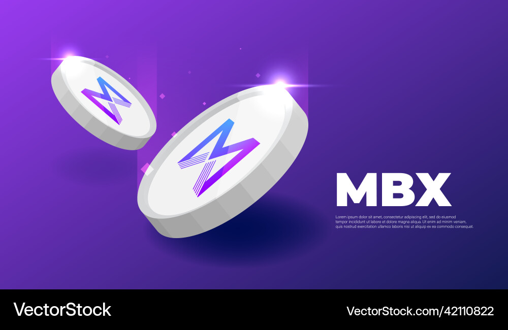 Mbx coin cryptocurrency concept banner Mbx coin cryptocurrency concept banner vector image