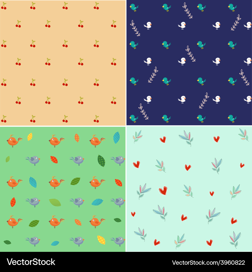 Nature pattern set Vector Image