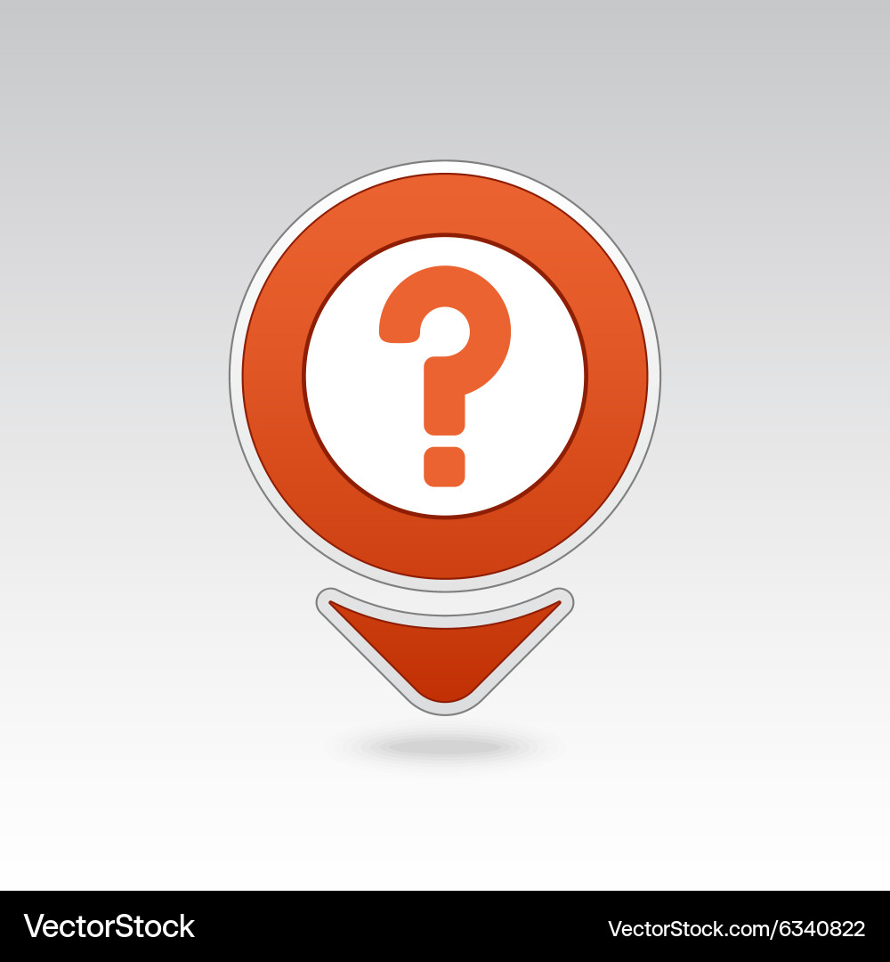 Question mark pin map icon pointer markers vector image