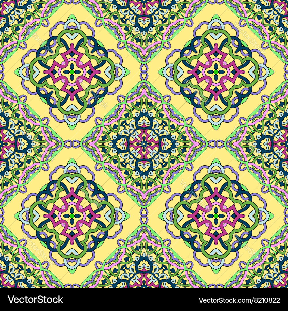 Seamless pattern from abstract elements vector image