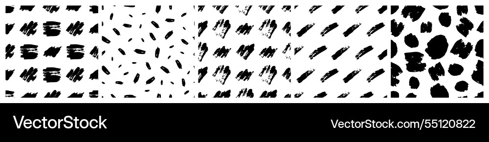 Set of seamless patterns with scribble smears Set of seamless patterns with scribble smears vector image