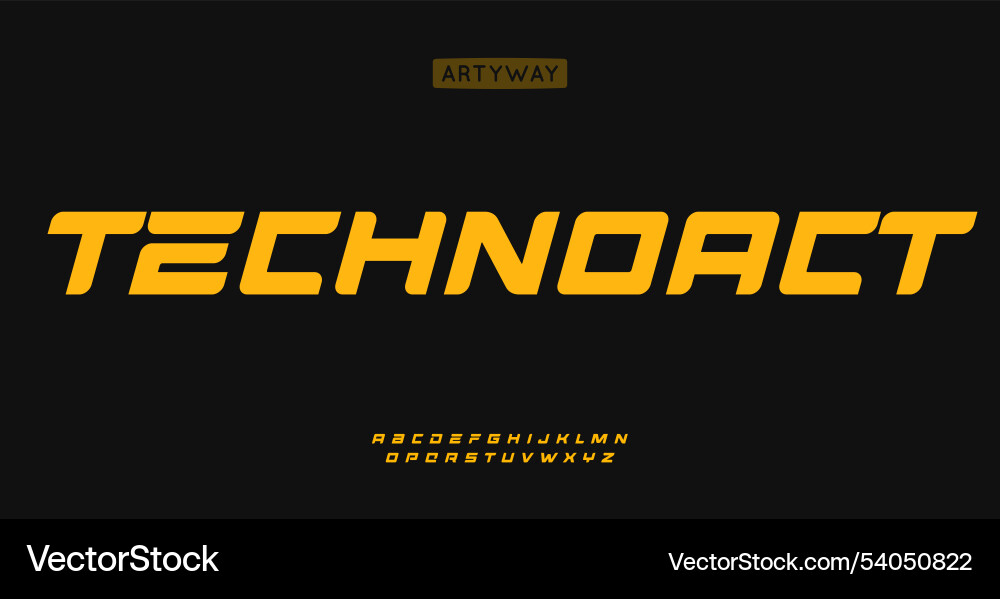 Techno race alphabet sharp geometric letters Vector Image