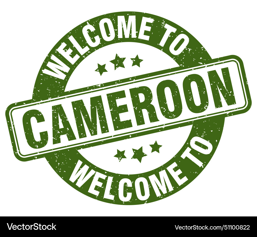 Welcome to cameroon stamp round sign Royalty Free Vector