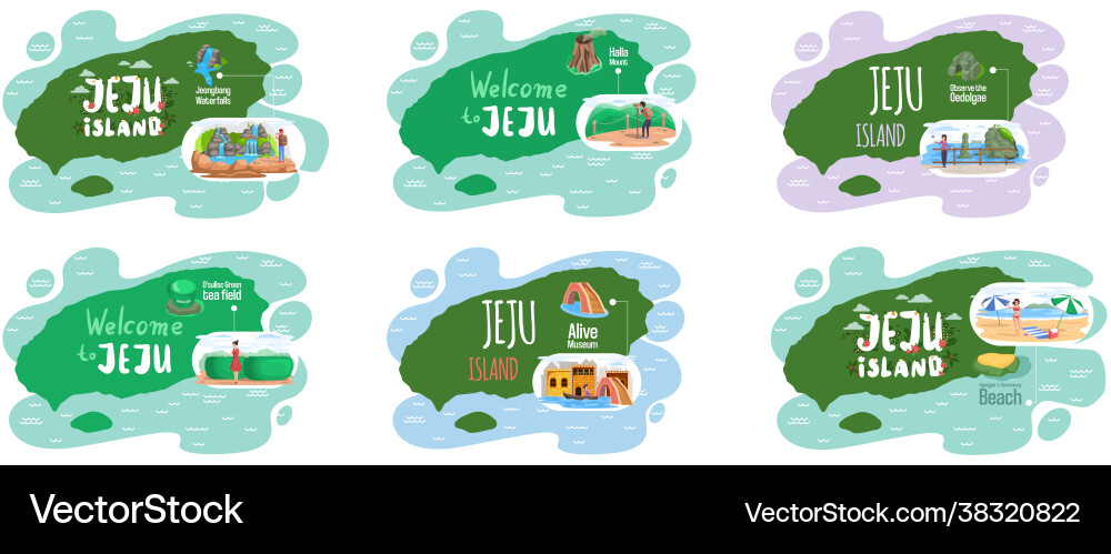 Willkommen bei jeju Insel touristische Reiseförderung Willkommen bei jeju Insel touristische Reiseförderung vektorbild