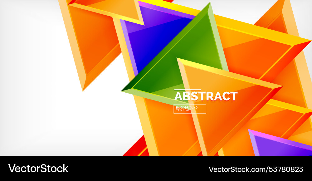 Abstract background - colorful triangles with 3d Vector Image