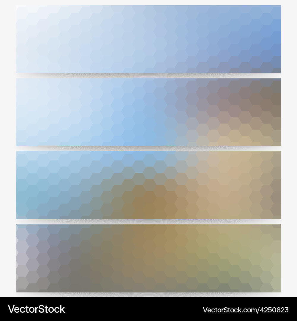 Abstract hexagonal headers set blurred design vector image