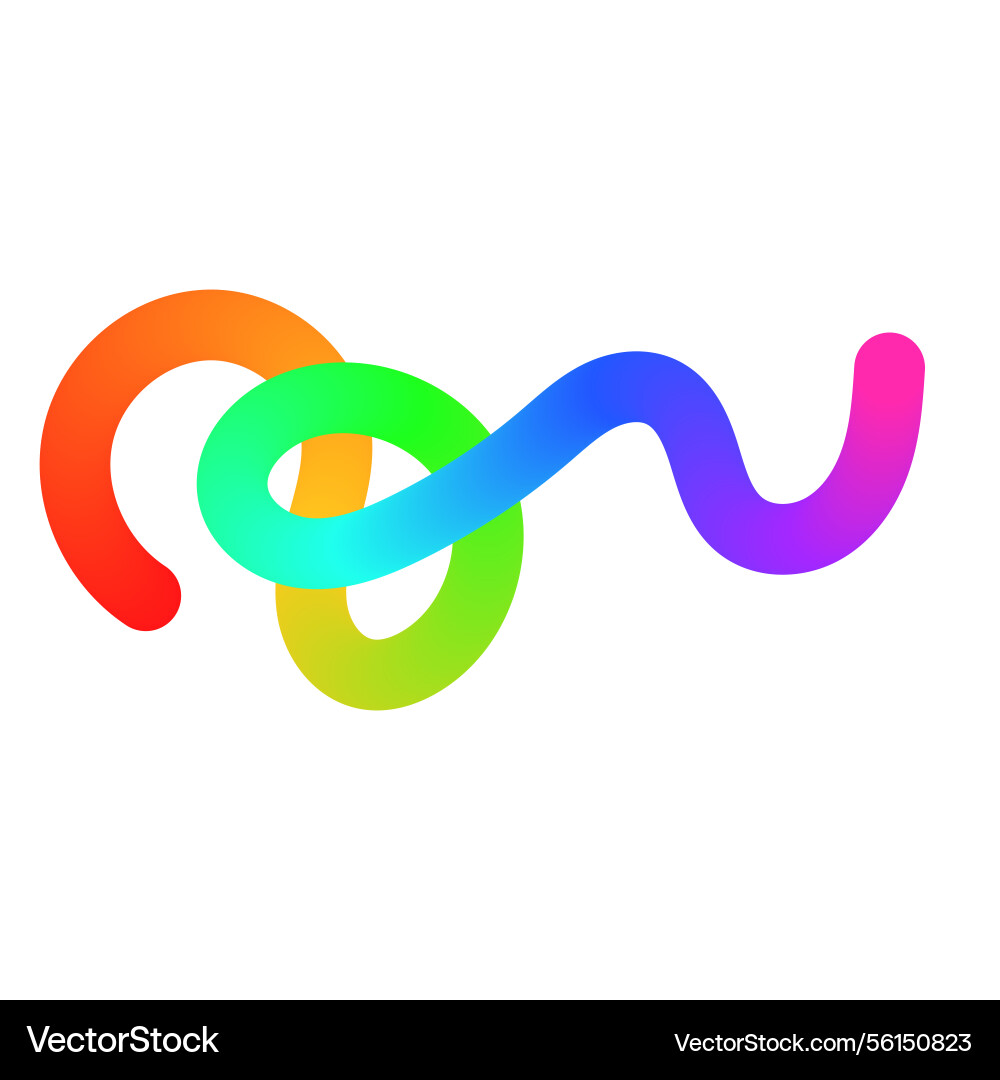 Abstract wavy lines with colorful gradient ribbon Abstract wavy lines with colorful gradient ribbon vector image