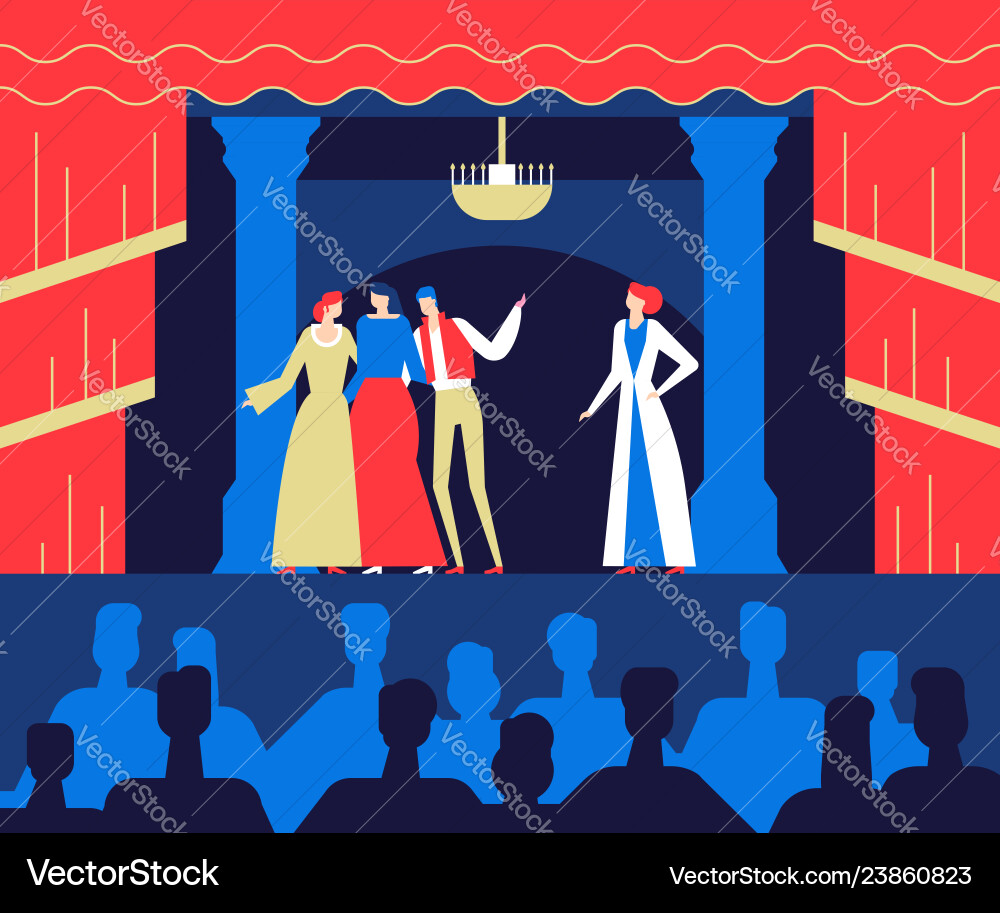 At the theatre - flat design style colorful At the theatre - flat design style colorful vector image