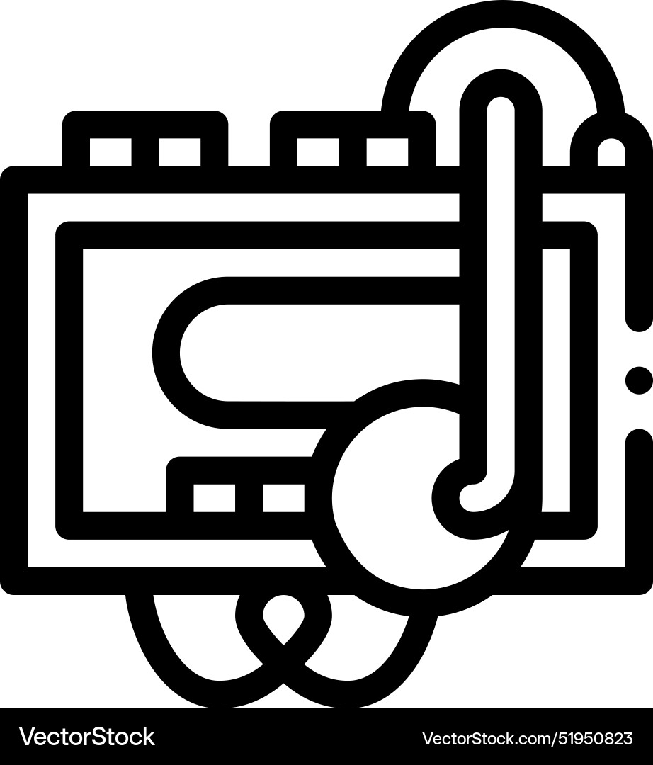 Cassette player icon thin linear style design Cassette player icon thin linear style design vector image