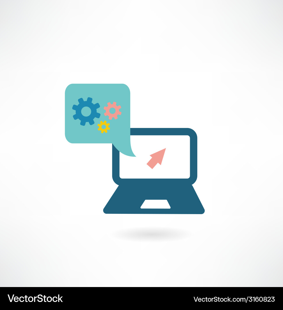 Computer icon with cogs vector image