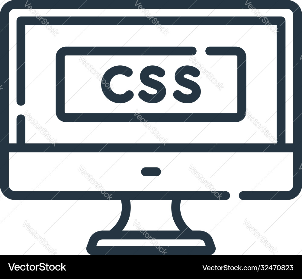 Css icon isolated on white background outline Css icon isolated on white background outline vector image