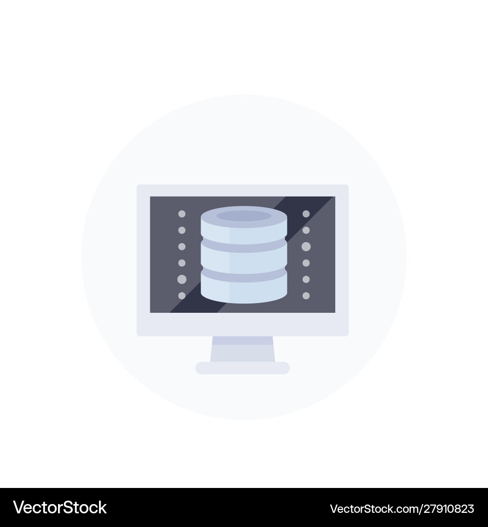 Database and computer icon flat style Vector Image
