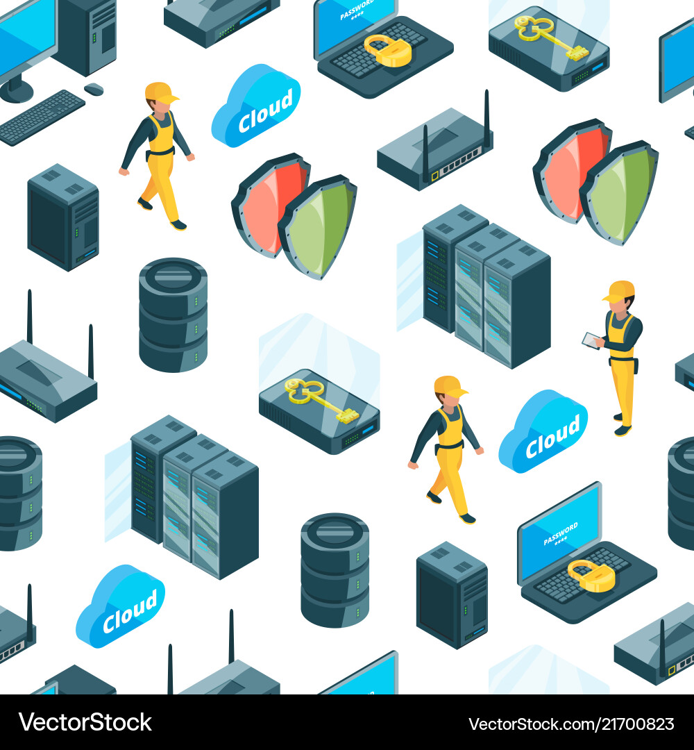 Electronic system of data center icons Electronic system of data center icons vector image