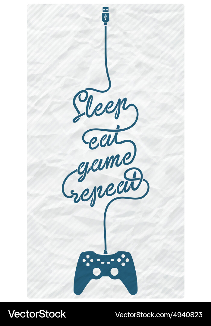 Gamepad with cable in the shape of a message Vector Image