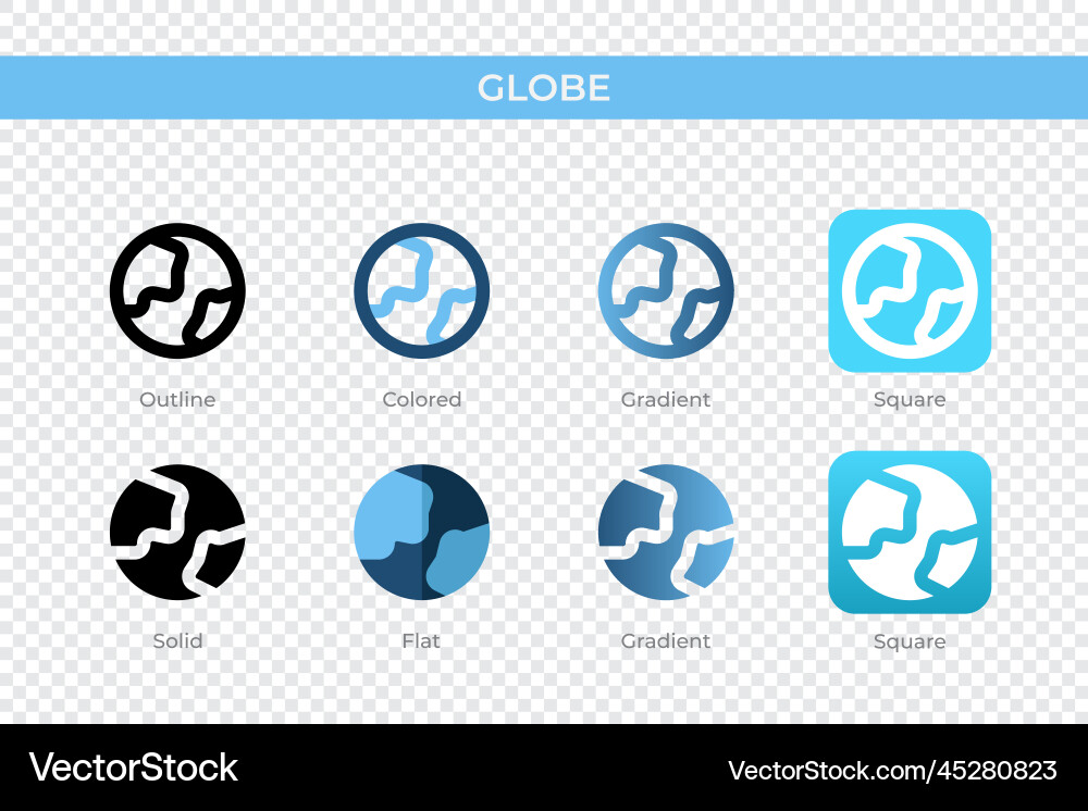 Globe icon in different style icons Globe icon in different style icons vector image