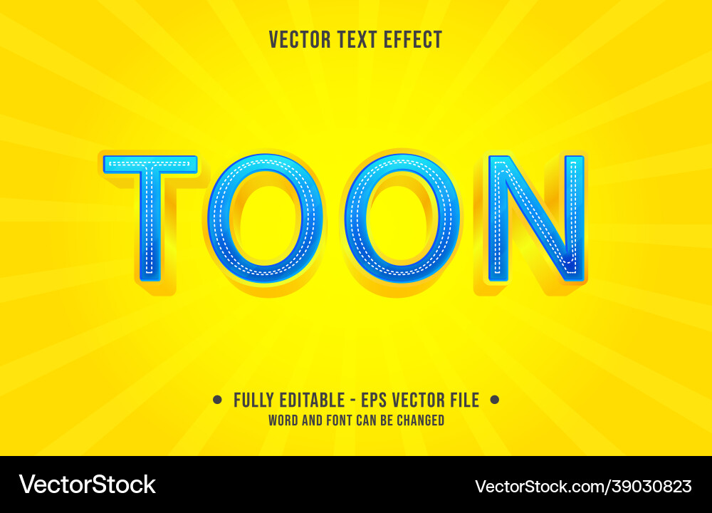 Gradient Text Toon Effect vector image