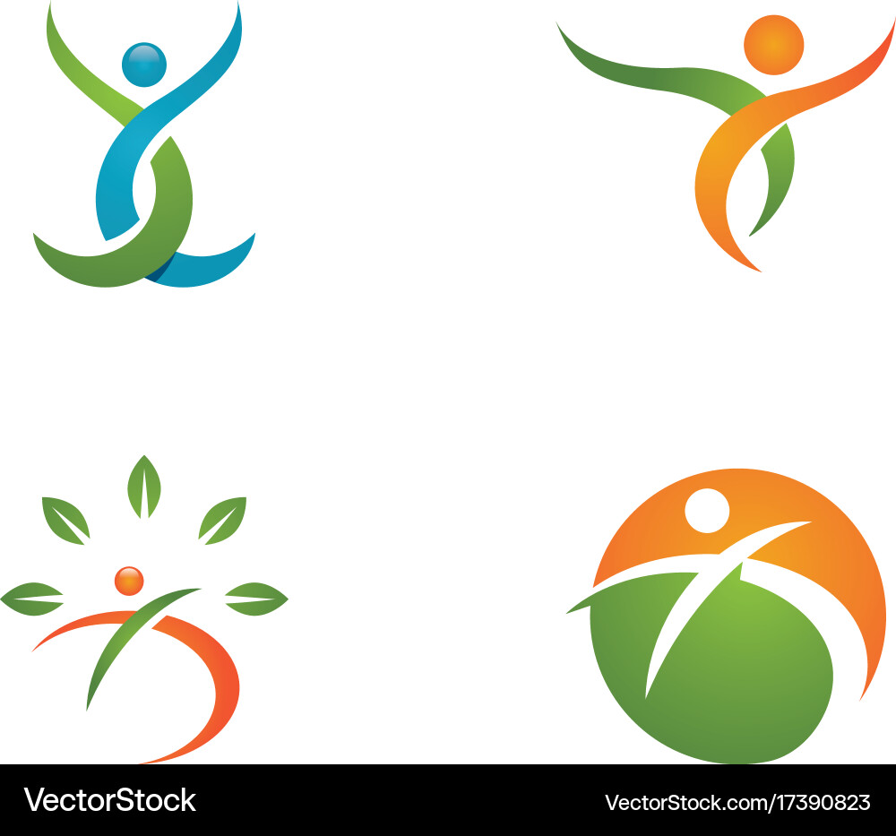 Human character logo sign health care vector image