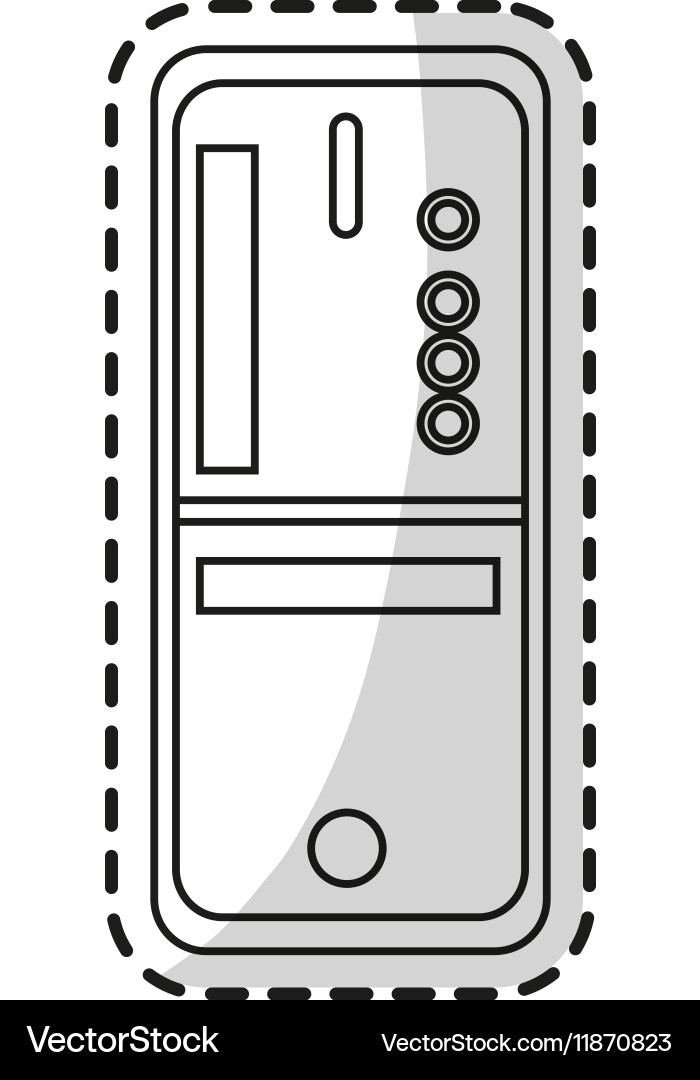 Isolated cpu device design Vector Image